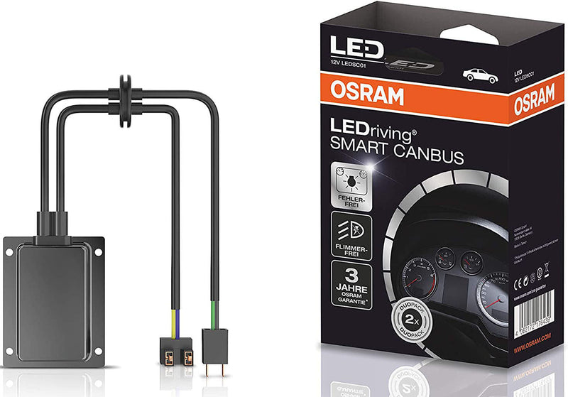 Osram LEDriving 12v Car H7 LED Bulbs Bypass Smart Canbus Error Free Load Resistors Set