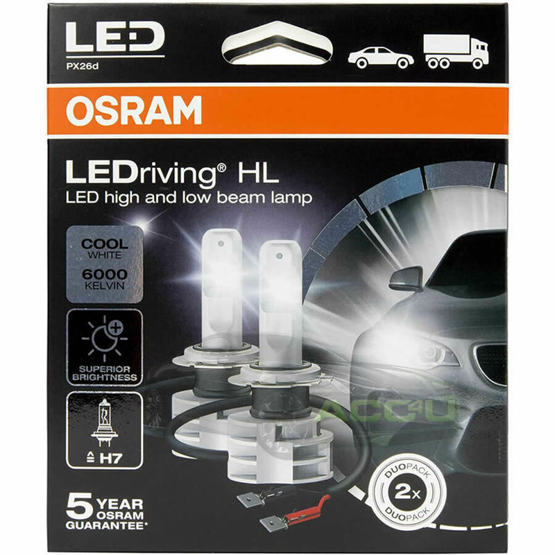 Osram LEDriving HL Gen 2 12v 24v H7 6000K Cool White LED Headlight Headlamp Bulbs Kit