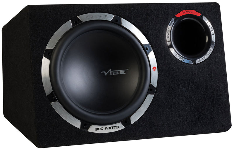Vibe Pulse CBR 12" 900W Car Active Amplified Ported Subwoofer Bass Box Enclosure