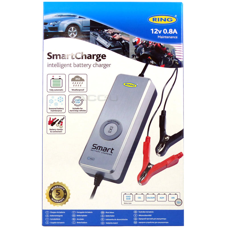 Ring RSC601 12v 0.8A Start-Stop Car Smart Automatic Battery Maintenance Charger