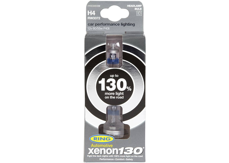 Ring Xenon130 H4 12v 60/55w Car Upgrade Headlight Headlamp 130% Brighter Bulbs