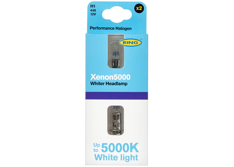 Ring Xenon5000 H1 12v 55w 5000K White Light Car Upgrade Headlight Headlamp Bulbs