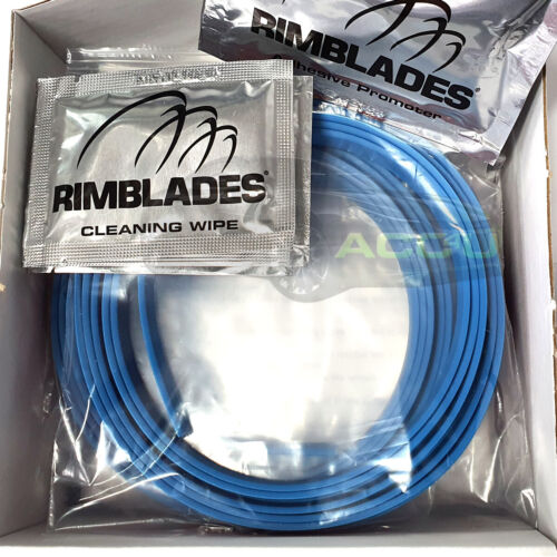 Rimblades LIGHT Car BLUE Alloy Wheel Rim Edge Rubber Protectors Styling Strip Kit +Caps