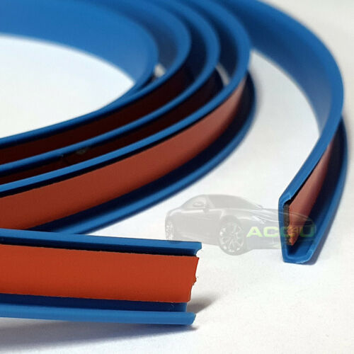 Rimblades LIGHT Car BLUE Alloy Wheel Rim Edge Rubber Protectors Styling Strip Kit +Caps