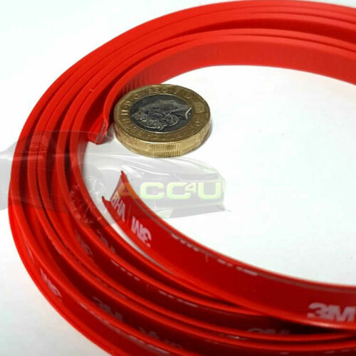 Rimblades LIGHT Car RED Alloy Wheel Rim Edge Rubber Protectors Styling Strip Kit +Caps