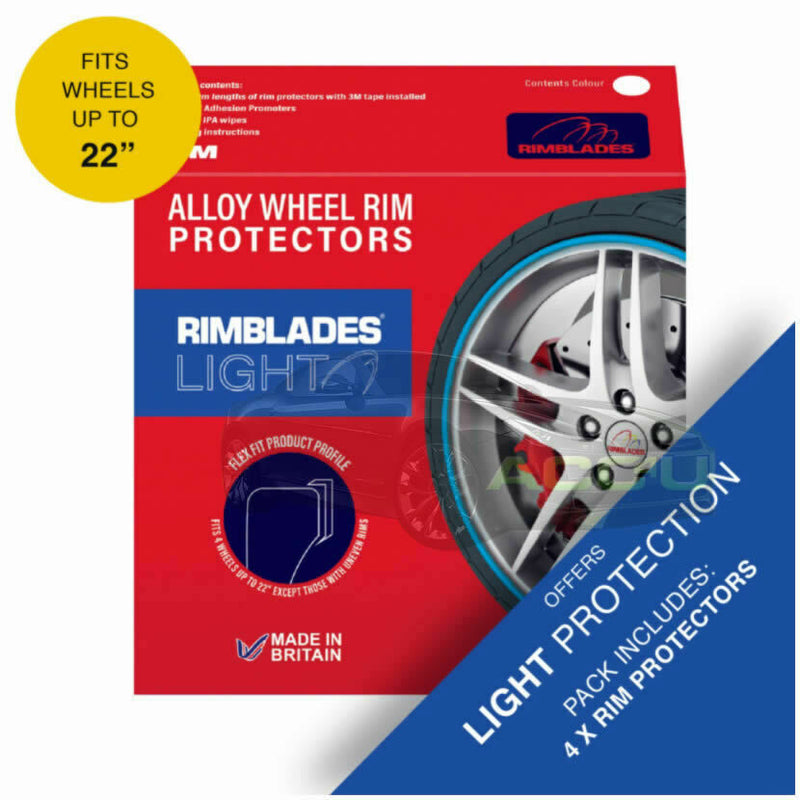 Rimblades LIGHT Car RED Alloy Wheel Rim Edge Rubber Protectors Styling Strip Kit