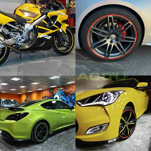 Rimblades LIGHT Car YELLOW Alloy Wheel Rim Edge Rubber Protectors Styling Strip Kit +Caps