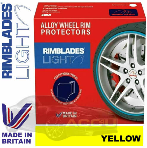 Shield Yellow Rim Rimblades LIGHT YELLOW Car Alloy Wheel Rim Edge Rubber Protectors Kit