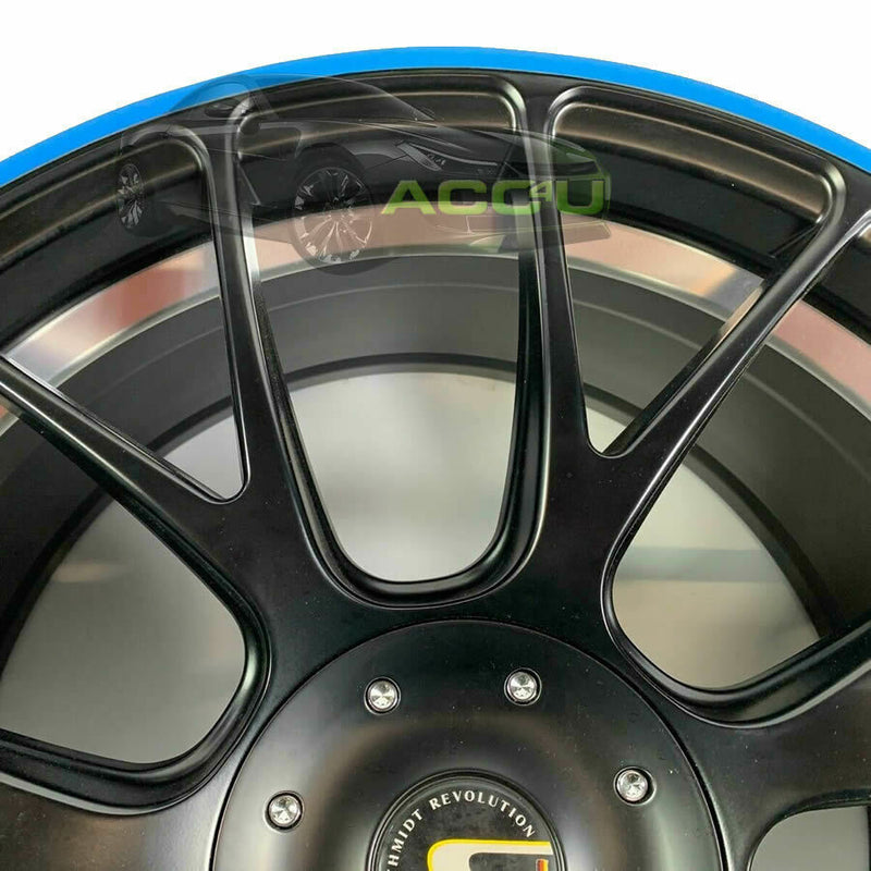 Rimblades ULTRA BLACK Car 4x4 Alloy Wheel Rim Edge Protectors Styling Strip Kit +Caps