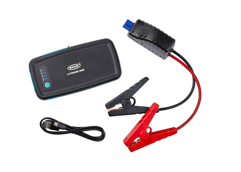 Ring RPPL200 12v 300A Mini Portable Lithium Car Battery Jump Starter Power Bank +Caps