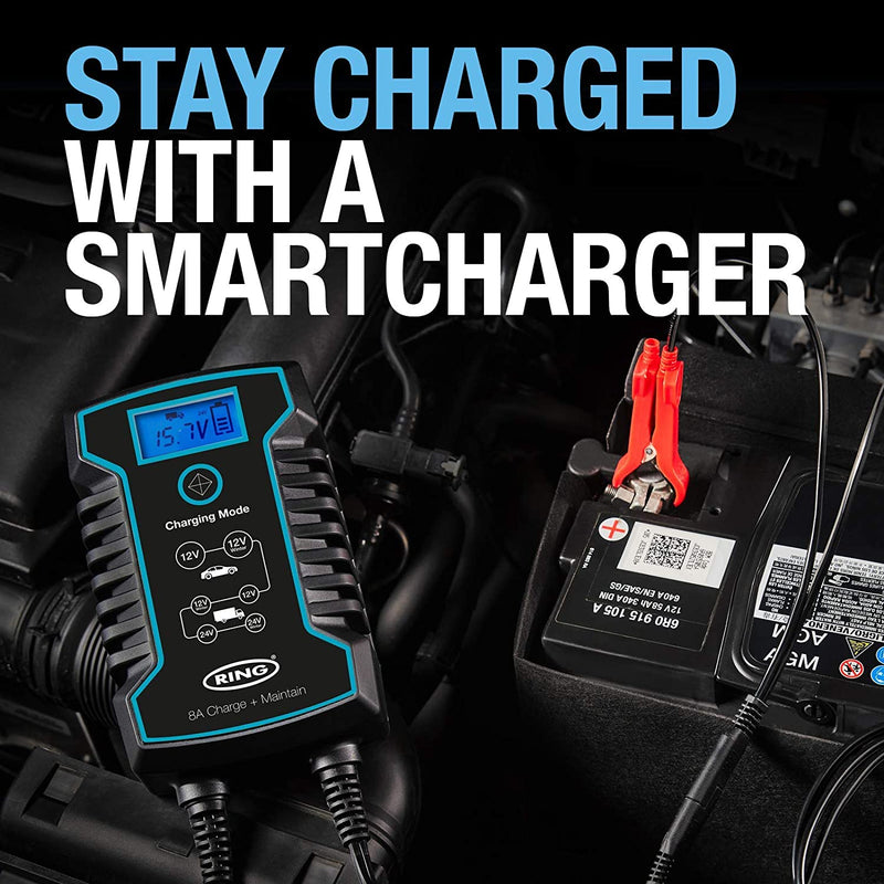 Ring RSC808 12v 24v 8A Start/Stop Car Van Truck Smart Battery Charger & Maintainer