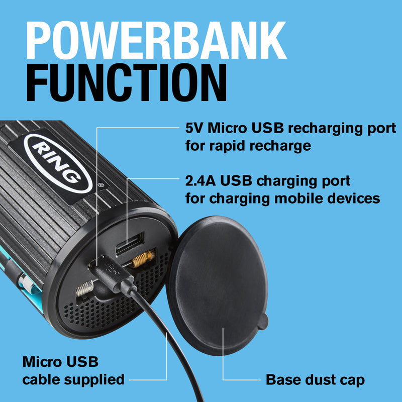 Ring RTC2000 Rechargeable Handheld Car Bicycle Bike Ball Tyre Air Inflator Pump