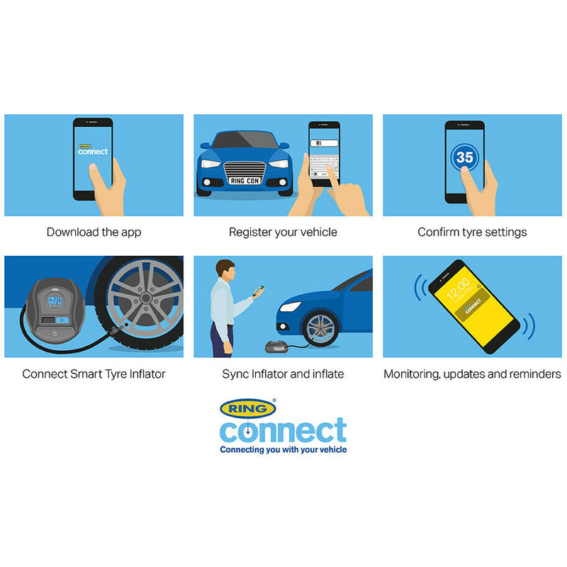 Ring RTC650BT Smart Bluetooth App Control Car Tyre Air Compressor Inflator Pump