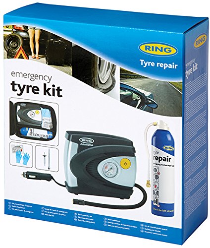 Ring RTK1 Emergency Car Tyre Air Compressor Pump Depth Gauge Sealant Repair Kit