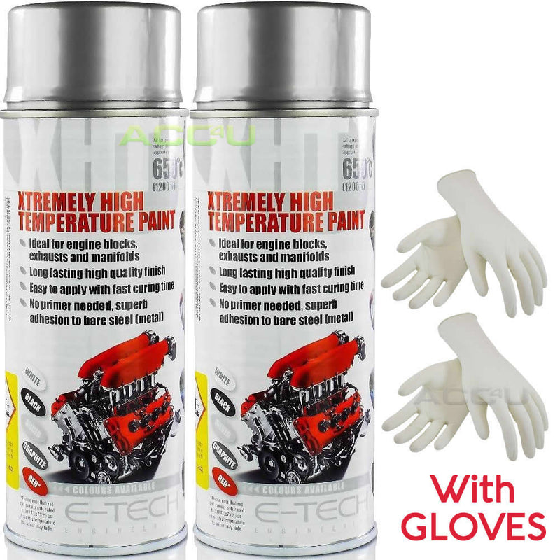 E-Tech SILVER XHT Xtremely High Temperature Car Engine Blocks Exhaust Spray Paint Can