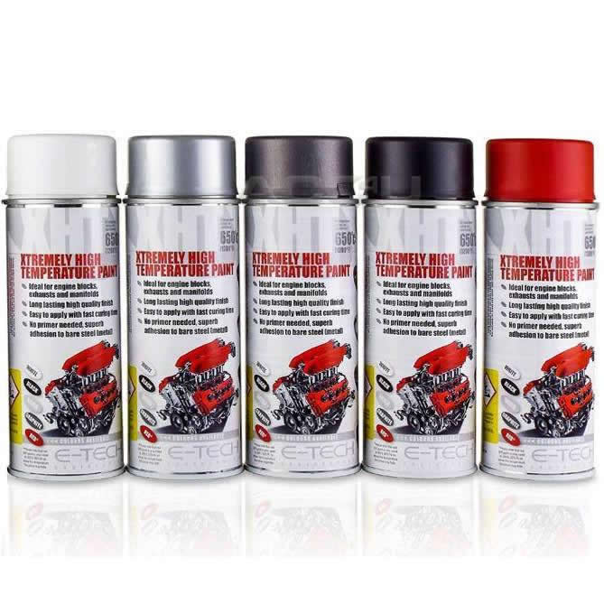 E-Tech SILVER XHT Xtremely High Temperature Car Engine Blocks Exhaust Spray Paint Can