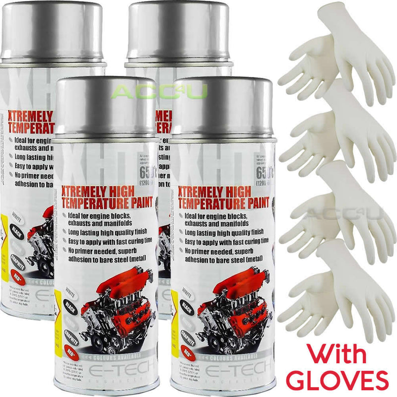 E-Tech SILVER XHT Xtremely High Temperature Car Engine Blocks Exhaust Spray Paint Can