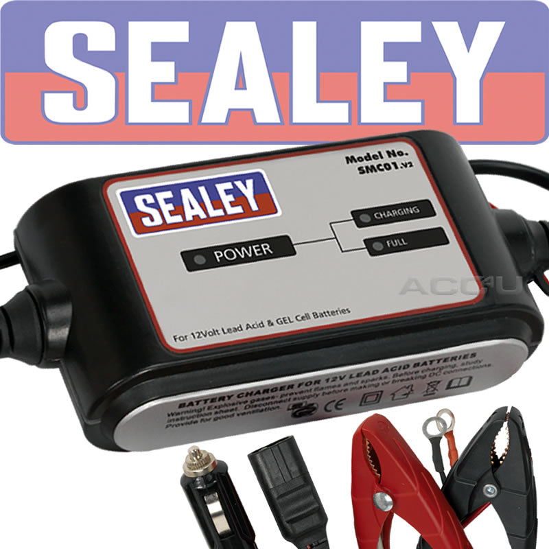 Sealey SMC01 12v Car Bike 3 Cycle 4 Step Automatic Battery Charger Maintainer