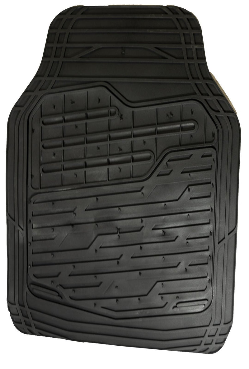 Adonia Black Metallic Carbon Heel Pad Heavy Duty Car Rubber Mats Set Of 4
