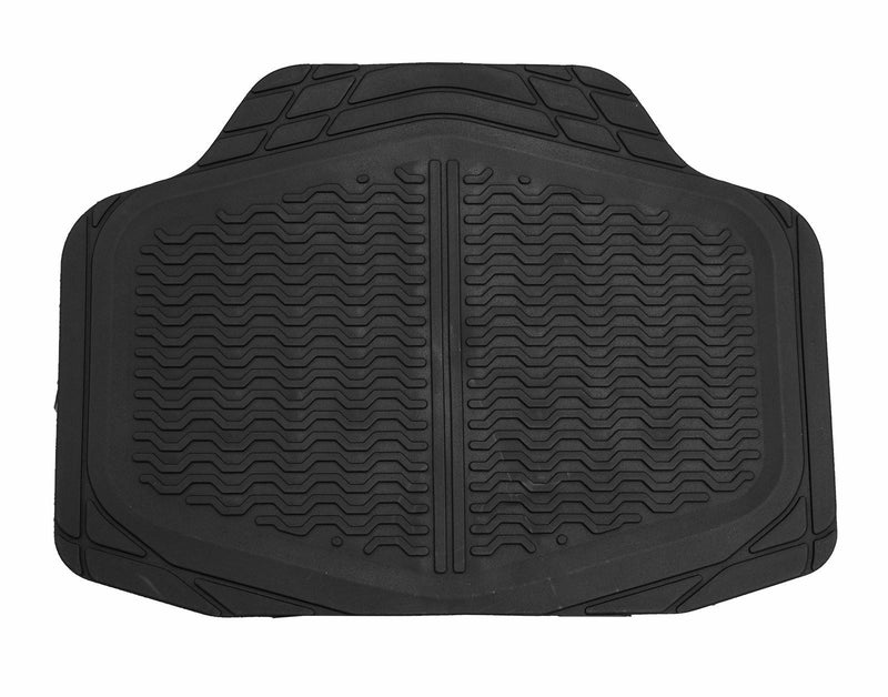 Adonia Black Metallic Blue Heel Pad Heavy Duty Car Rubber Mats Set Of 4