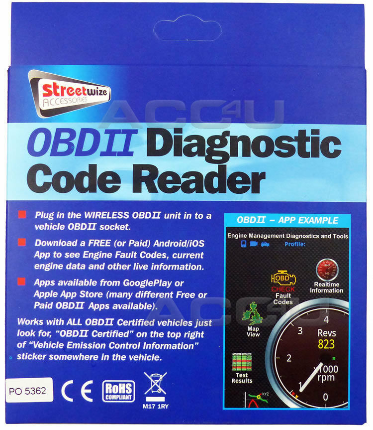 Car OBDII DTC Engine Diagnostic Error Fault Code Reader Wireless Adapter SWOBD3