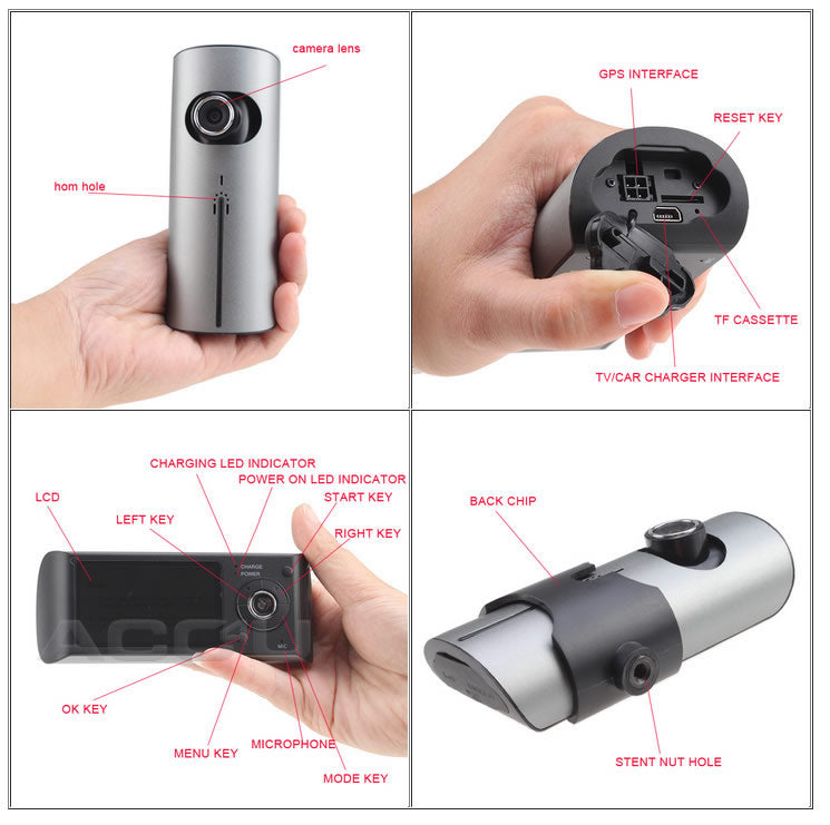 In Car Taxi CCTV 2.7" Display GPS HD Front & Rear Dual Dash Cam Camera Video Journey Recorder