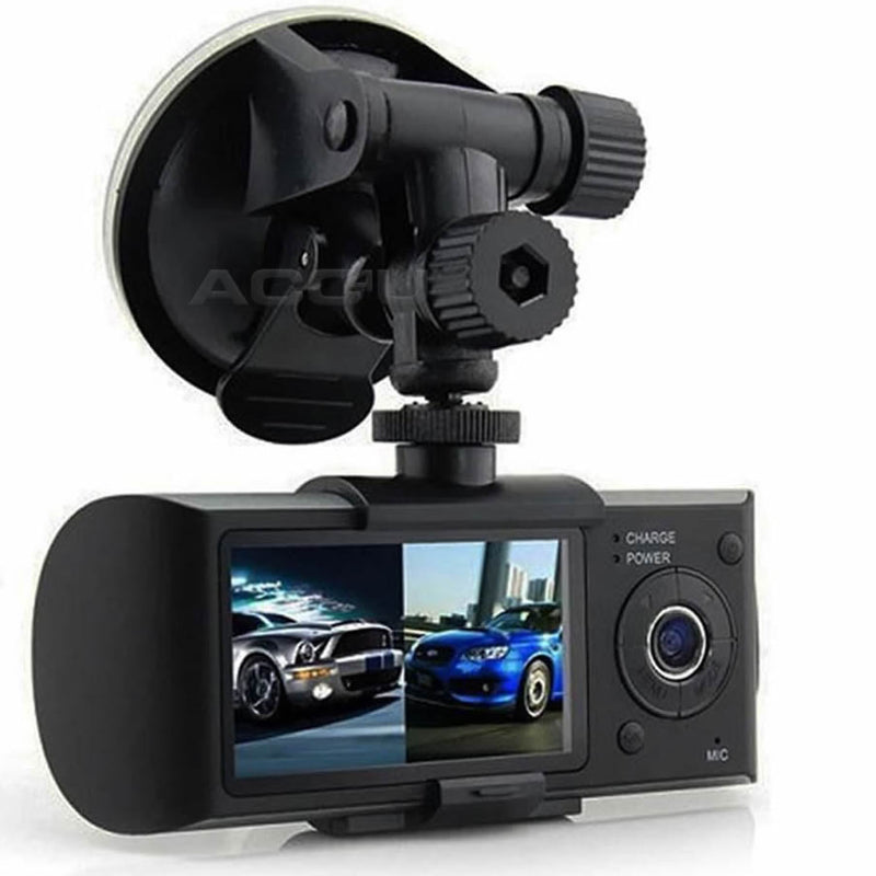 In Car Taxi CCTV 2.7" Display GPS HD Front & Rear Dual Dash Cam Camera Video Journey Recorder