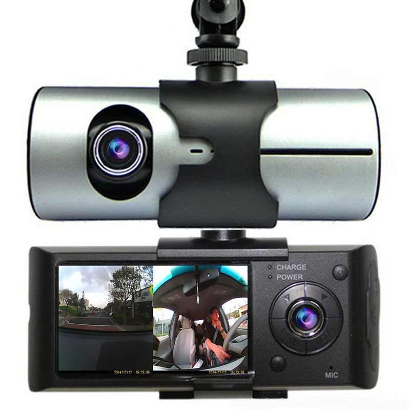 In Car Taxi CCTV 2.7" Display GPS HD Front & Rear Dual Dash Cam Camera Video Journey Recorder