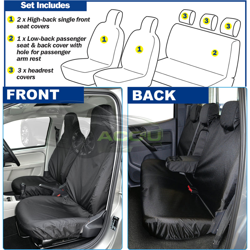 For Mitsubishi L200 Pick Up Truck Semi Tailored Heavy Duty Waterproof Seat Covers Set