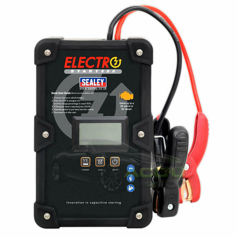 Sealey E/START800 Batteryless Power Start 12v 800A Car Van Battery Booster Jump Starter +Caps