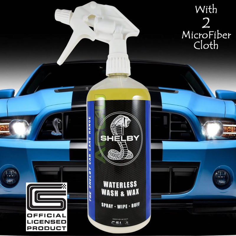 Shelby Car Waterless Wash & Wax 1L Spray On Wipe Off For Showroom Shine Finish