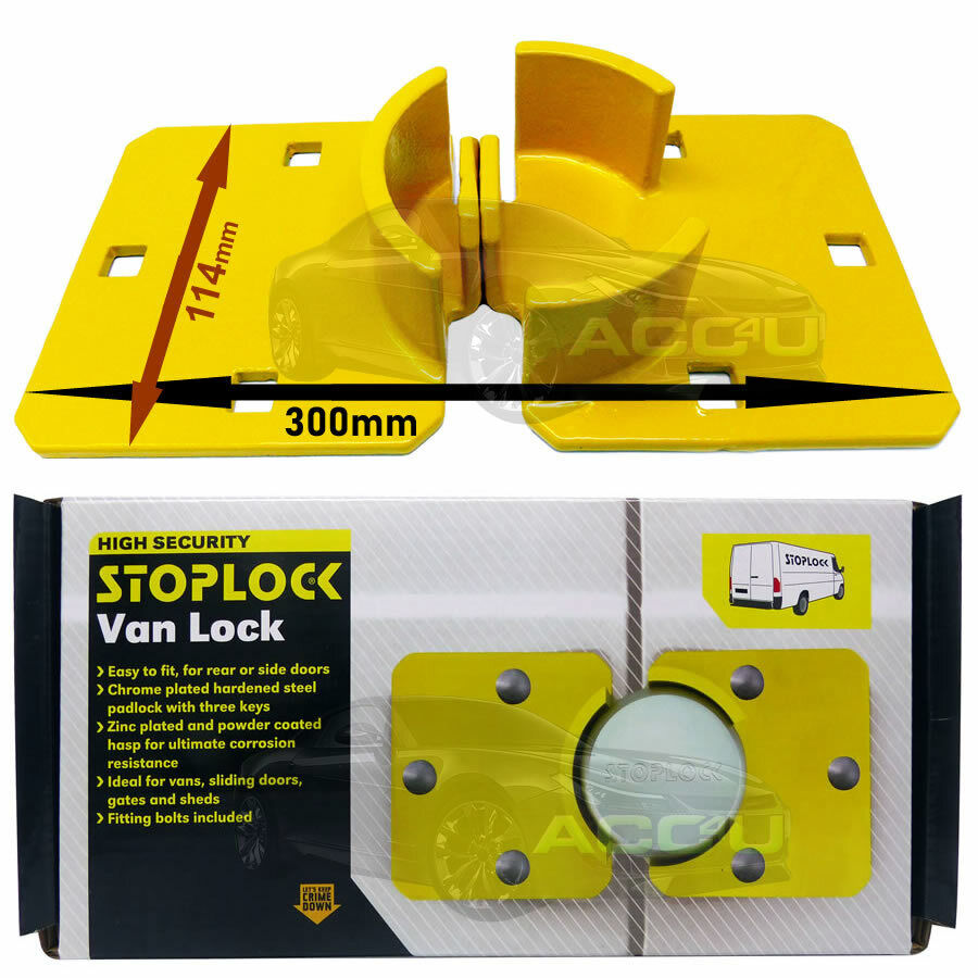 Stoplock High Security Yellow Anti Theft Van Door Lock Hasps Padlock