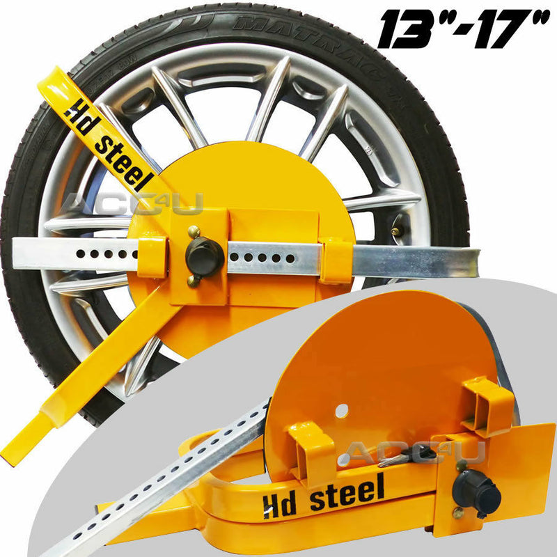 HD Steel 13" 14" 15" 16" 17" Caravan Van Motorhome Car Security Wheel Clamp Lock