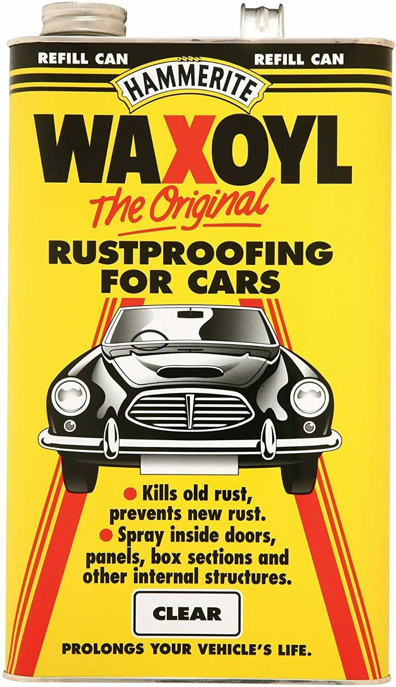 Hammerite Waxoyl CLEAR Car Underbody Seal Rust Proofing Treatment 5 LITRE Can+Gloves