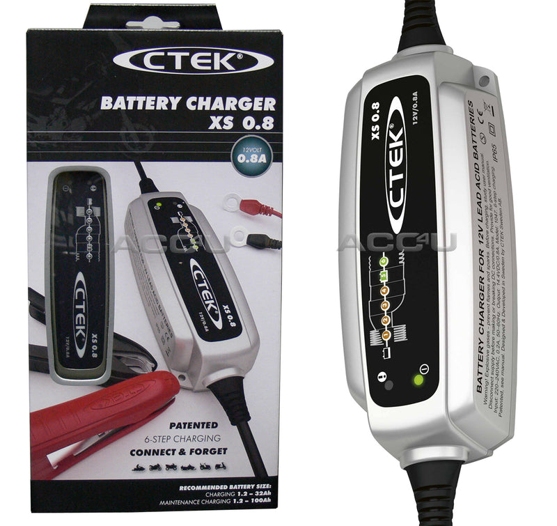 CTEK XS 0.8 12v 0.8A Car Bike Boat 6 Step Fully Automatic Smart Battery Charger