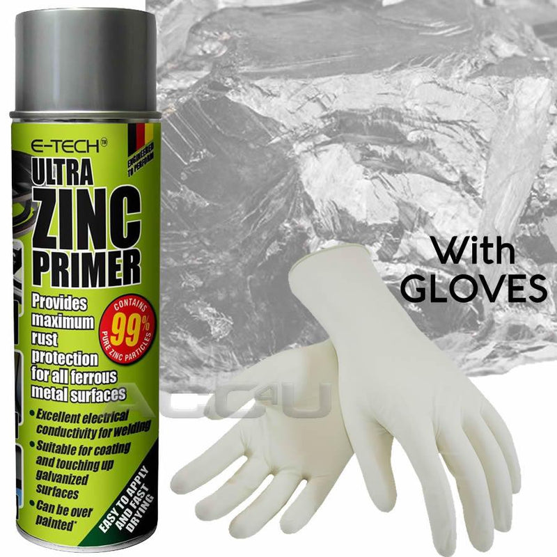 E-Tech Ultra Zinc Primer Rust Preventer Spray Paint Can For All Ferrous Metal Surfaces