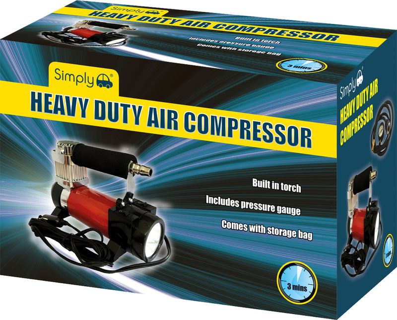 Simply 12v Plug Heavy Duty Car 4x4 Tyre Air Compressor Inflator Pump AC02