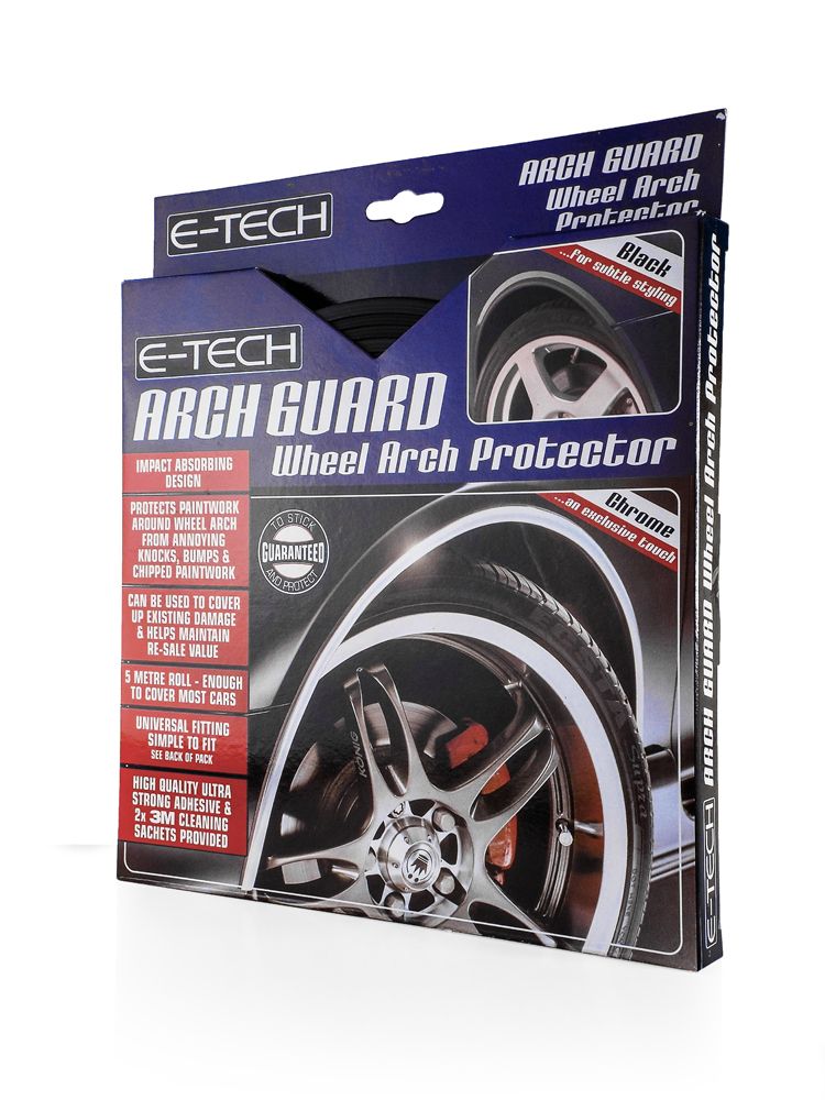 E-Tech BLACK Car Wheel Arch Guard Paintwork Protector Strip 5 Meter Adhesive Roll