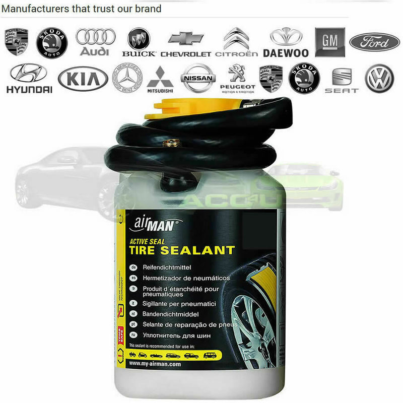 Airman Valve Through OEM Replacement Car Tyre Repair Sealant 450ml Refill Bottle