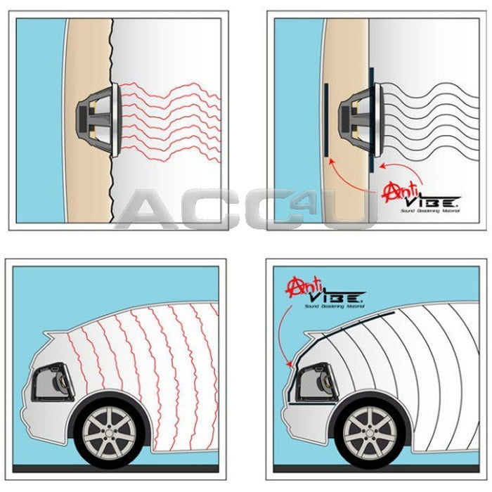 Anti Vibe Car Audio Door Panels Bonnet Sound Deadening Proofing Material Roll Sheet