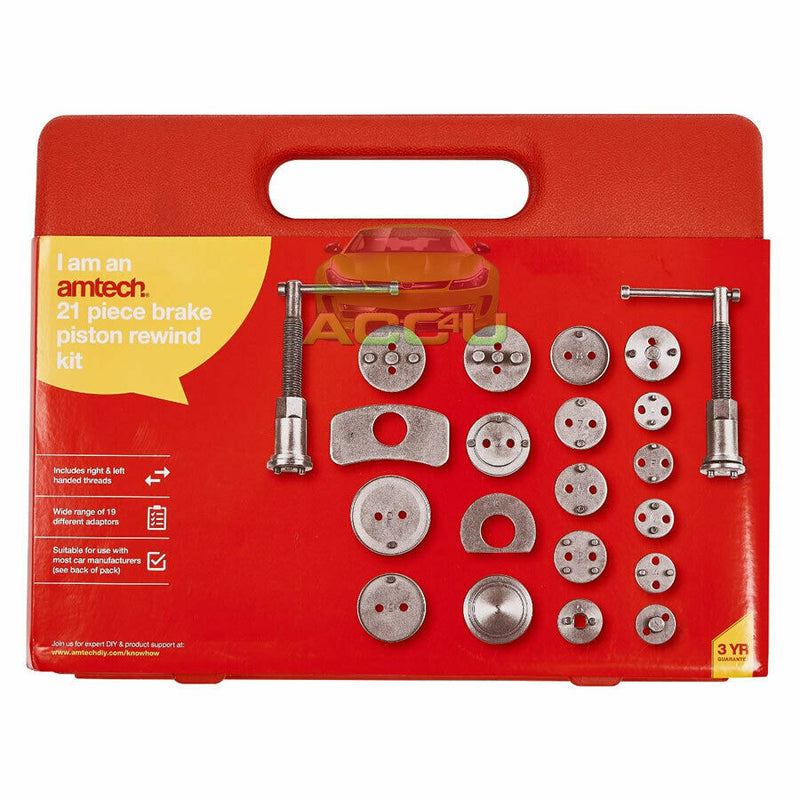 Amtech 21 Pieces Car Left & Right Brake Caliper Piston Rewind Wind Back Tool Kit