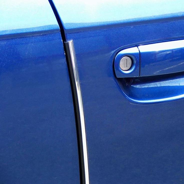 E-Tech CHROME Slip On Self Adhesive Car Door Edge Guard Protector Strip 2 Meter Roll