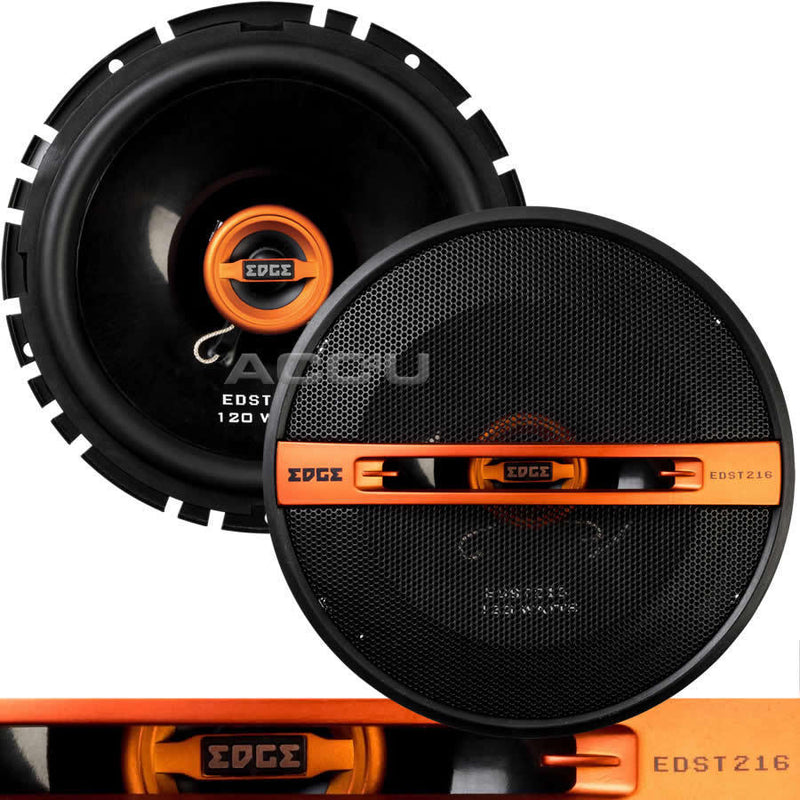 Edge EDST216-E6 6 6.5" inch 165mm 240w Car Van Door Coaxial Orange Speakers Set