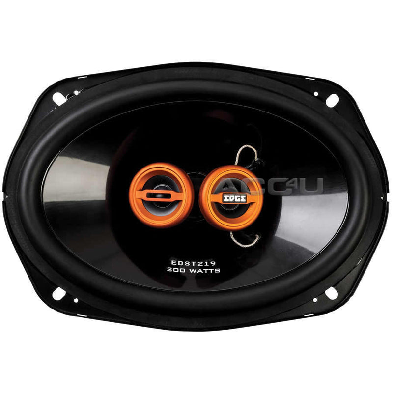 Edge EDST219-E6 69 6x9" inch 400w 3-Way Car Rear Parcel Shelf Coaxial Orange Speakers Set