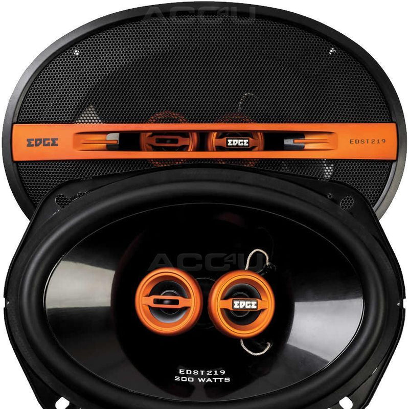 Edge EDST219-E6 69 6x9" inch 400w 3-Way Car Rear Parcel Shelf Coaxial Orange Speakers Set