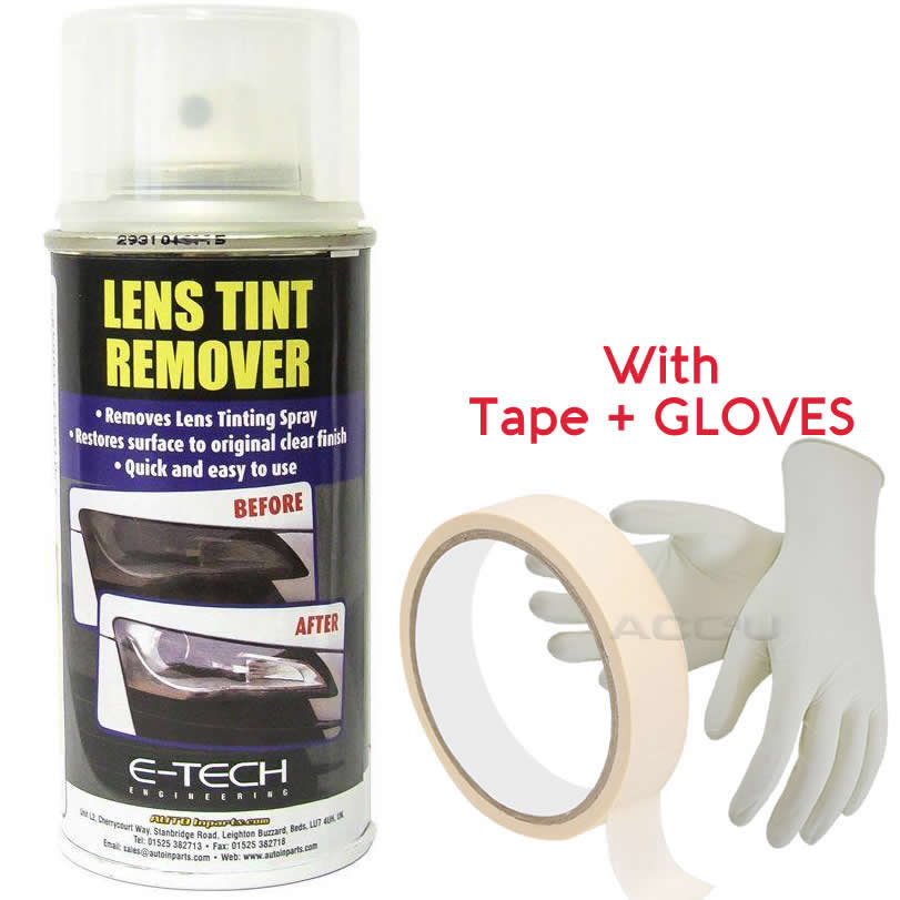 E-Tech Car Tail Light Lamp Glass Plastic Lens Colour Tinting TINT REMOVER Spray Can