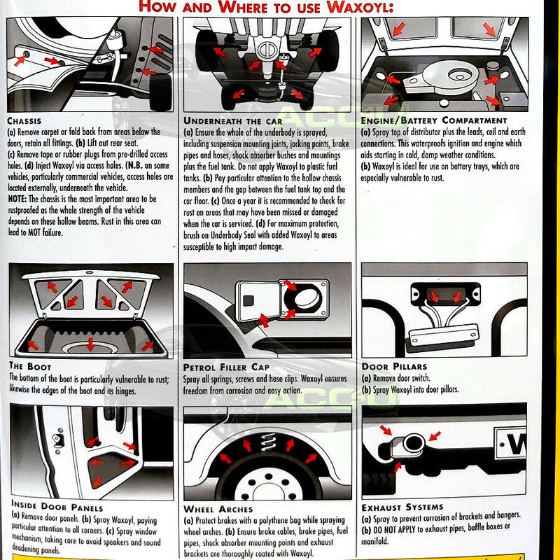 Hammerite Waxoyl BLACK Car Underbody Seal Rust Proofing Treatment 5 LITRE Can +Gloves