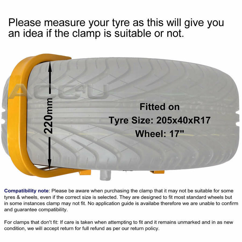 Maypole Car Caravan Van Trailer High Security Heavy Duty 13" - 17" inch Wheel Clamp +Caps