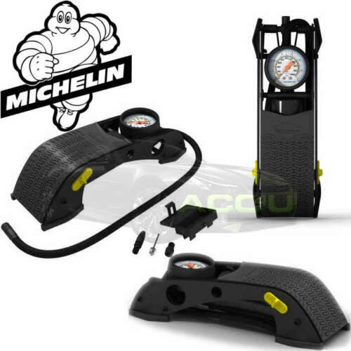 Michelin 12210 Single Piston Barrel Car Bicycle Cycle Bike Tyre Inflator Foot Pump