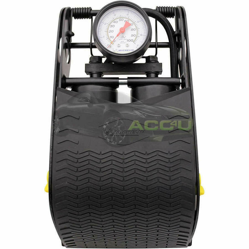 Michelin 12212 Double Piston Twin Barrel Car Van Cycle Tyre Inflator Foot Pump